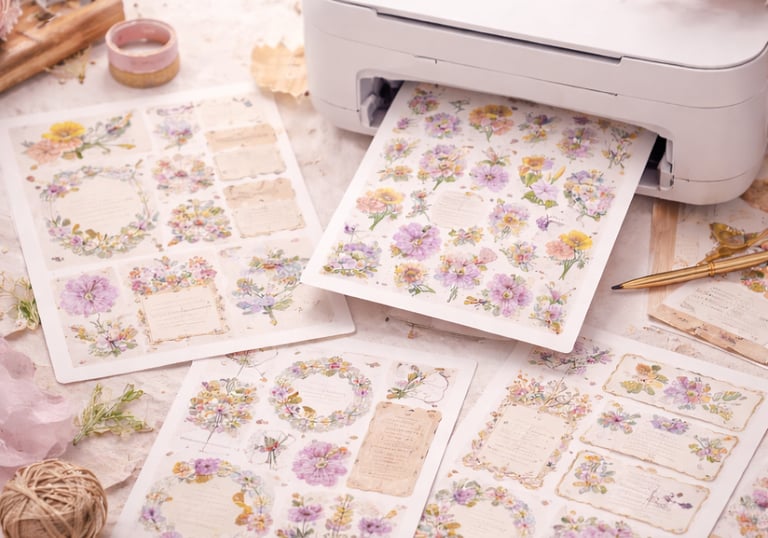 printable scrapbooking and journaling pages with stickers and decorative elements pdf download