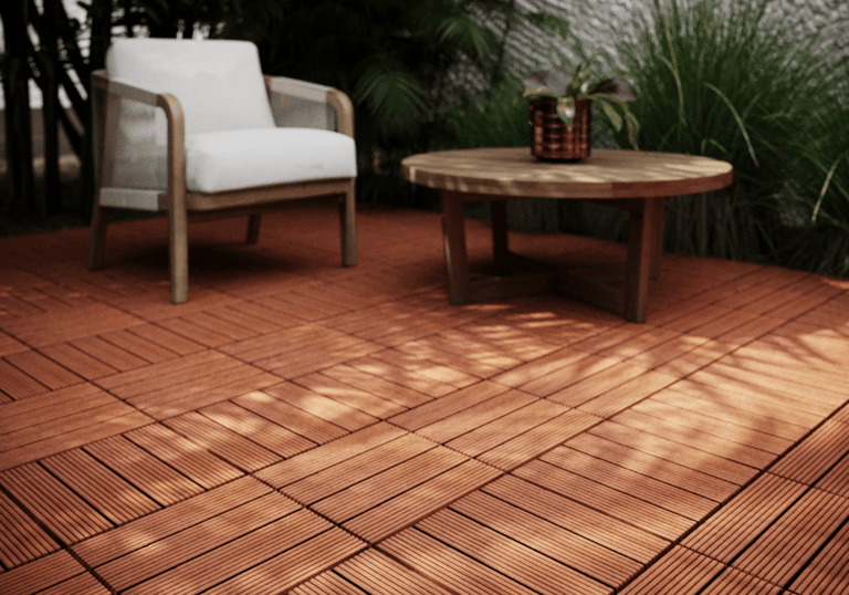 Durable WPC flooring installation for outdoor terrace and balcony spaces.