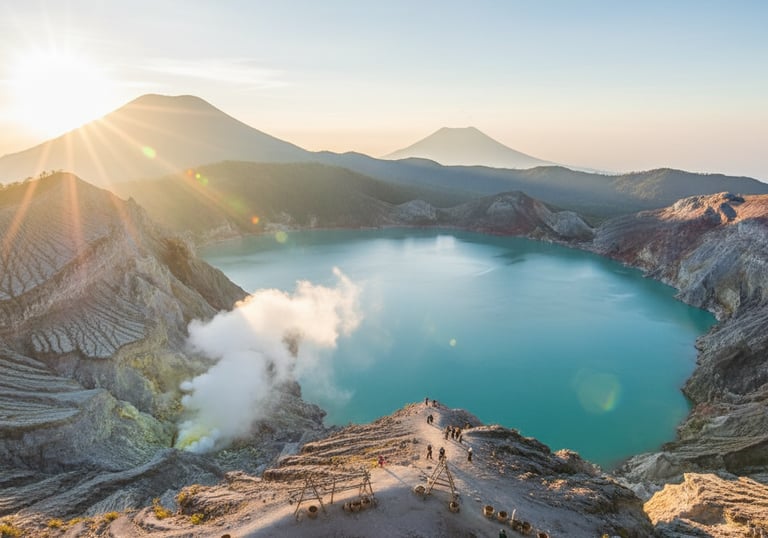 Photo of Acidic Lake at Mt. Ijen East Java Indonesia