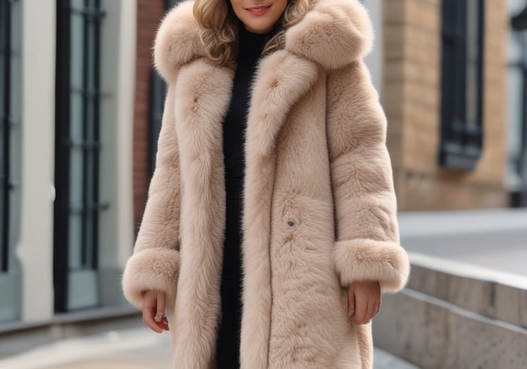 A close-up of a fur garment being expertly repaired.