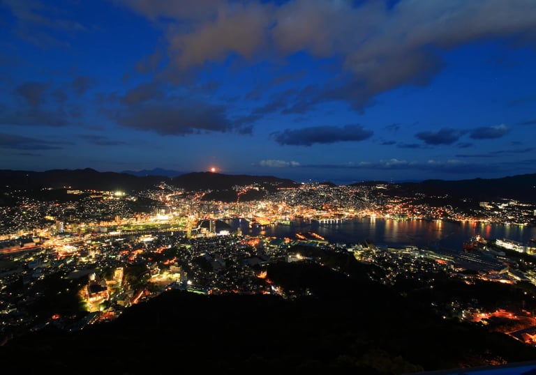 Night view from Mount Inasa in Nagasaki on a private tour