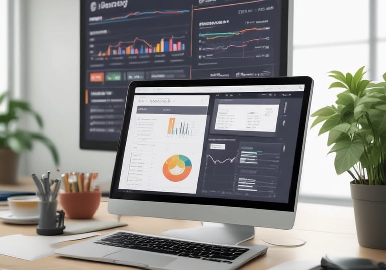 a man riding a skateboard down a street next to tall buildings