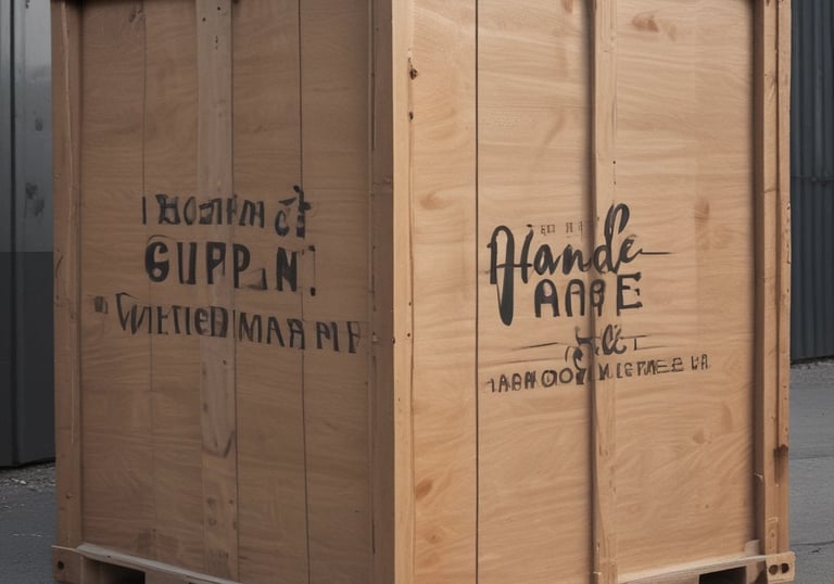hand built crate with shutters ready for shipment