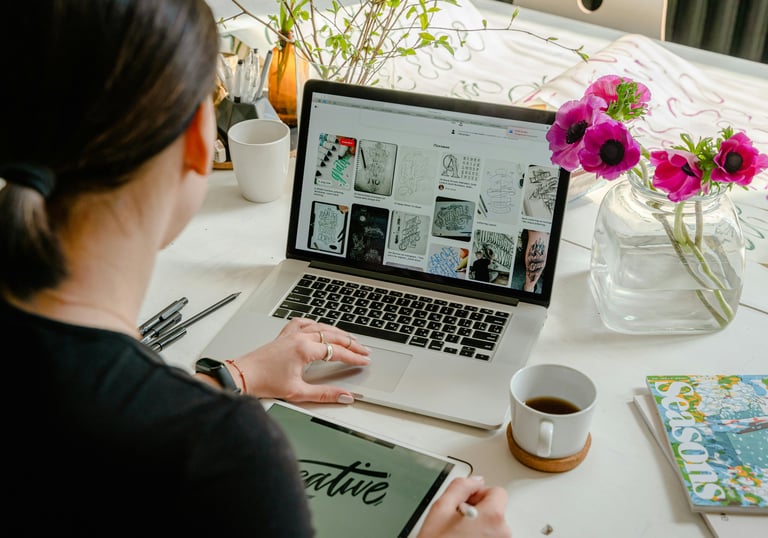 graphic designer working on computer