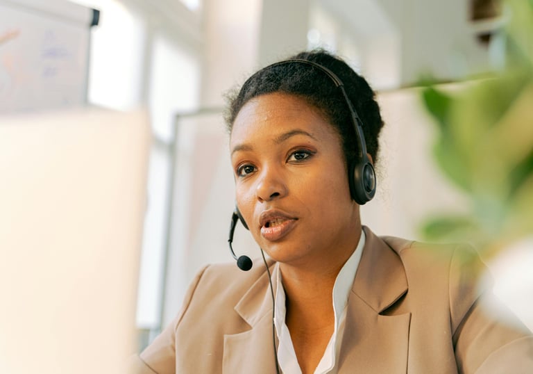 woman answering the telephone
