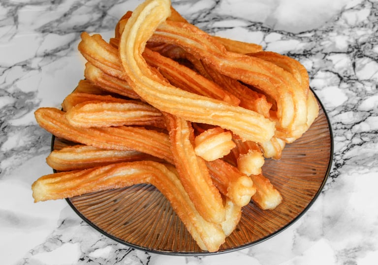 Plato de churros artesanos