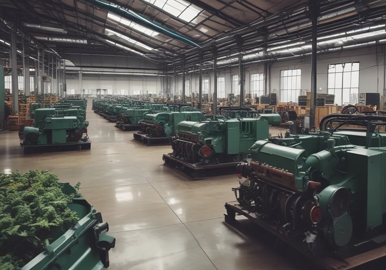 Green seedlings growing in a farm field under sunlight.
