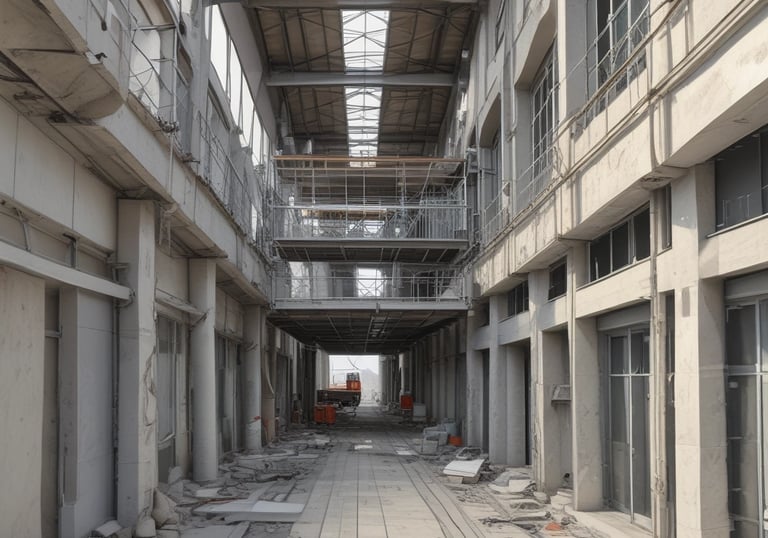 A professional consultation meeting with construction plans.