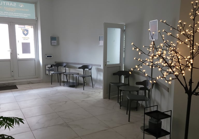 a room with a tree and a plant in the middleconsultation with a neurologist