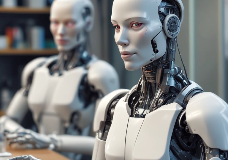 An arrangement of technology and design-related items on a white surface. Includes a laptop with the Apple logo, a smartphone displaying a design app interface, a black t-shirt featuring the phrase 'Design Makes Everything Possible', a mug with a similar design-themed phrase, a keyboard, and a saucer with a coffee cup. Various stickers and a black notebook are also present.