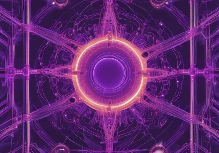 Large blue letters 'AI' stand prominently on a surface covered with a pattern of hexagonal shapes. Dark swirling lines intersect around the letters, creating a sense of motion and complexity. The background has a metallic sheen with a futuristic, digital style.