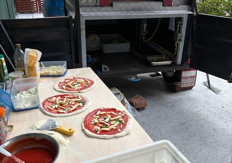 Pizza catering setup