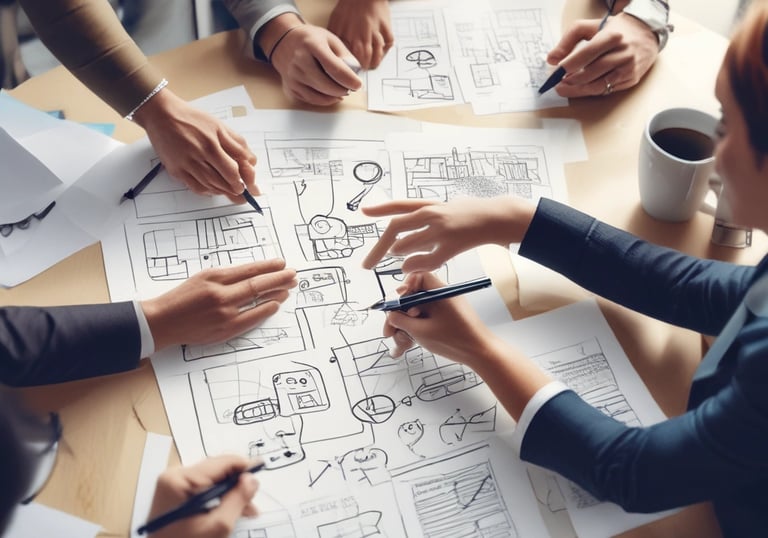 a man riding a skateboard down a street next to tall buildings