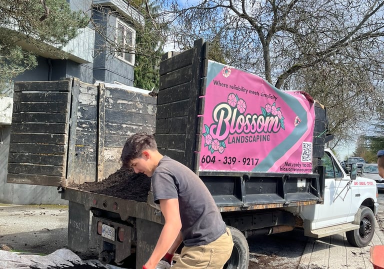 Dump truck in Parking Lot