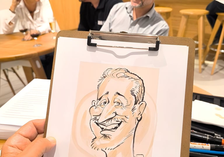Schnellster & bester Portrait Karikaturist Schnellzeichner Hotel Sacher, Wien Salzburg Österreich