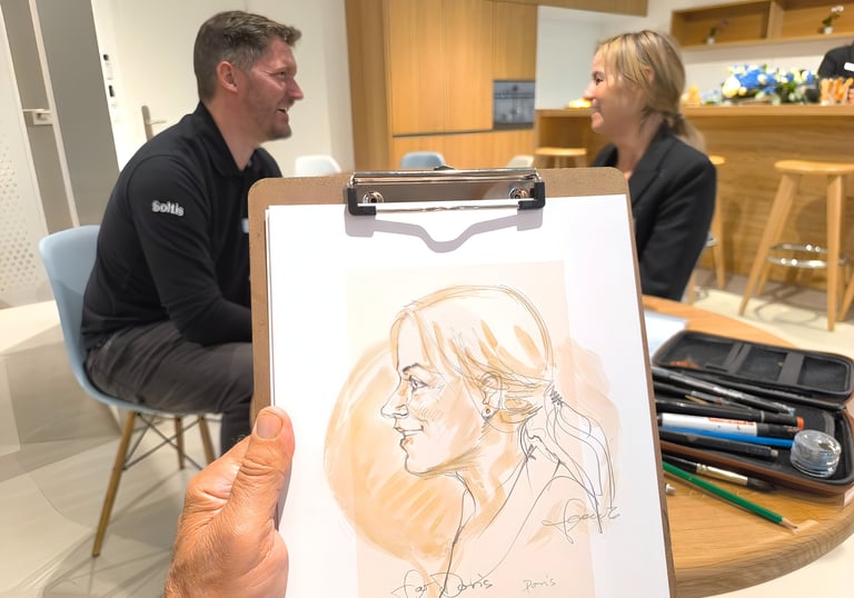 Schnellster & bester Portrait Karikaturist Schnellzeichner Hotel Sacher, Wien Salzburg Österreich