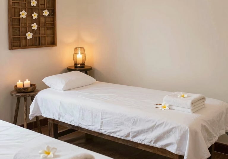 A serene home setting for a remedial therapy session.