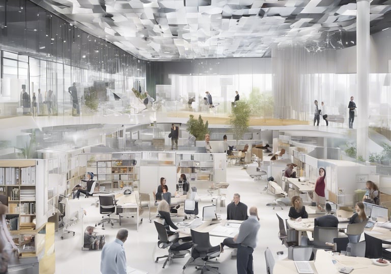 a man riding a skateboard down a street next to tall buildings