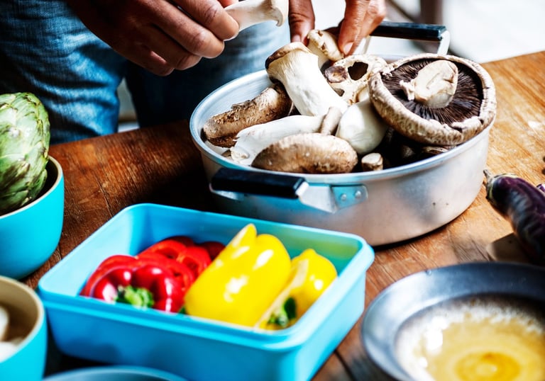 a man is preparing to cook a meal