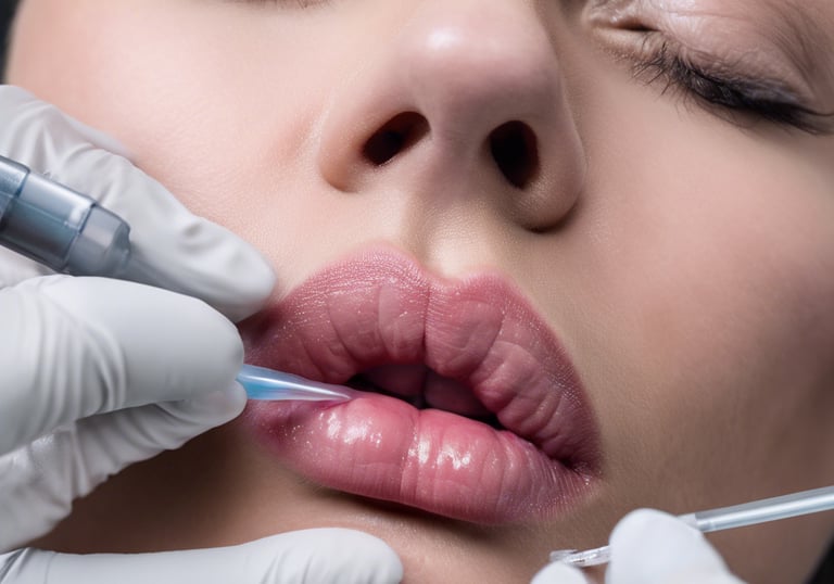 A person is seen using tweezers to pluck an eyebrow while looking into a handheld round mirror. The focus is on one eye, and the scene includes a book and a pen in the background. The image is in black and white, creating a classic and focused composition.