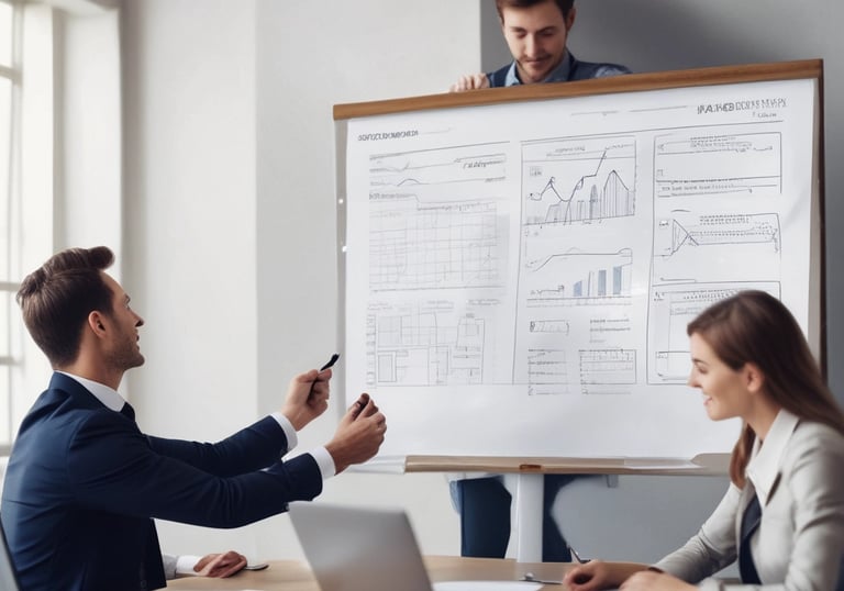 A modern interior space of an entrepreneurship center with large glass windows and open doors. The room contains people sitting at tables, engaging in various activities. The sleek design features metal railings and exposed ductwork in the ceiling, creating an industrial feel.