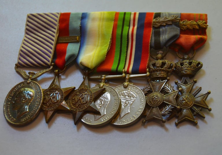 a collection of military medals