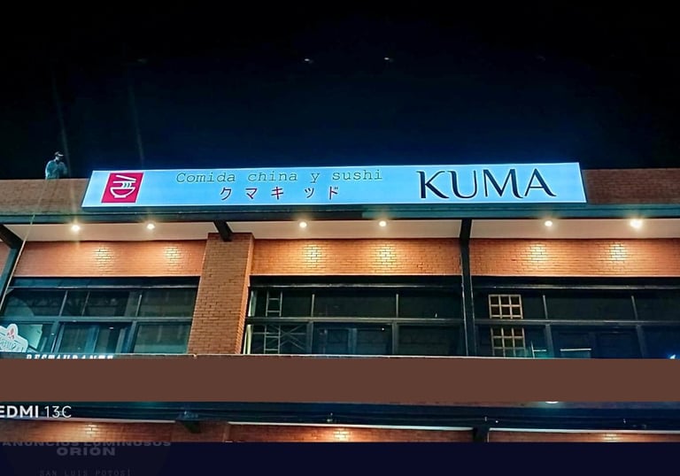 Caja de luz LED para fachadas comerciales, fabricada e instalada por Anuncios Orión en San Luis Poto