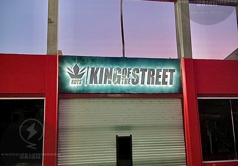 Letras corpóreas 3D con iluminación LED para locales comerciales, fabricadas en San Luis Potosí.