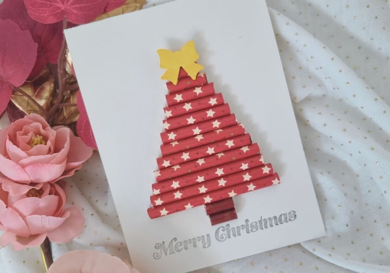 DIY Christmas card with straws
