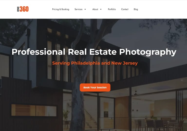 SEO case study cover for a real estate photography business in Philadelphia and New Jersey