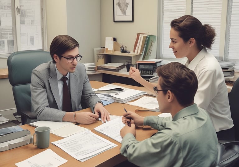 A tall residential building with multiple floors and balconies, set against a clear blue sky. The structure is flanked by lush green trees. At the foreground, a retail space is available for lease, with visible signs advertising it. Several vehicles, including vans and cars, are parked along the street, and a pedestrian walks nearby.