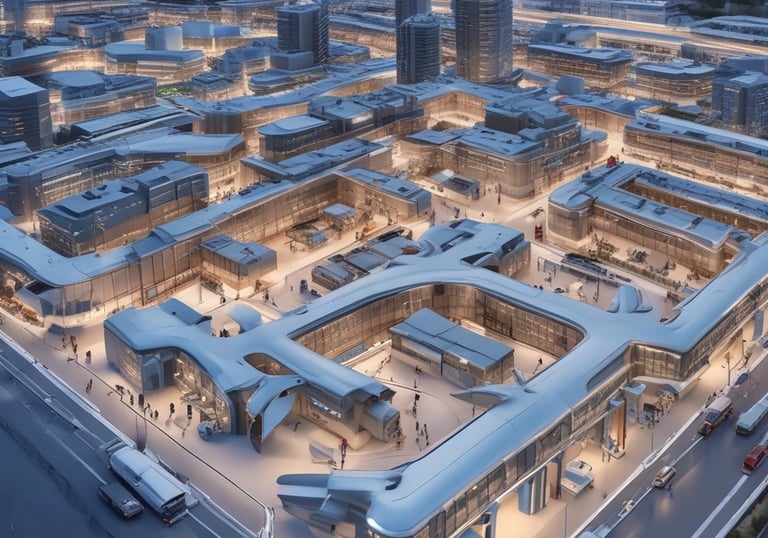 A low-light image featuring a blurred, glowing white Google Bard logo in the background and a clear OpenAI logo with a knot design in the foreground, set against a dark background.