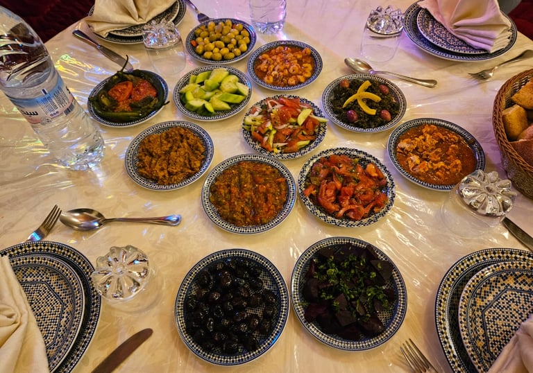 variety of moroccan salades 