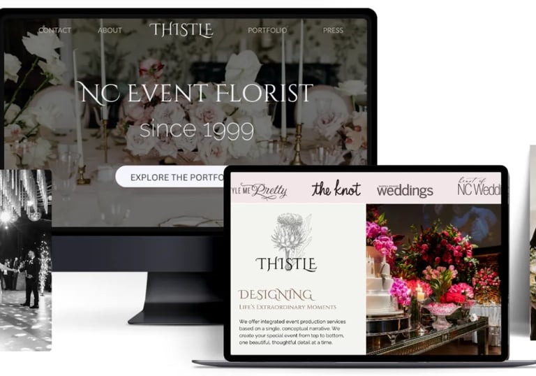 luxury web design for wedding professionals: wedding and event decorators and wedding floral designers