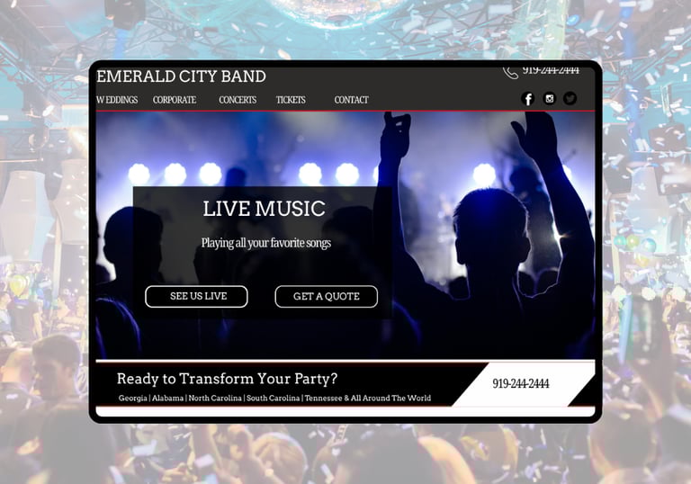 luxury web design for wedding professionals: wedding bands, djs and musicians