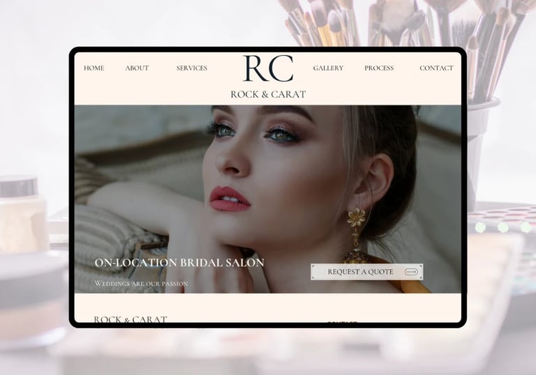 luxury web design for wedding professionals:  wedding make-up and hair professionals