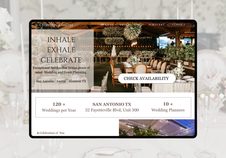 luxury web design for wedding professionals: wedding planners