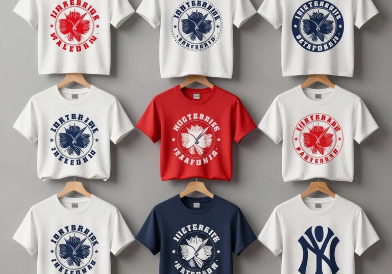 Two men are engaged in a manual screen-printing process in an industrial setting. They are using large screens to apply patterns onto fabrics. The environment appears to be a workshop with various tools and materials scattered around. Ambient lighting creates a focused but slightly dim atmosphere.