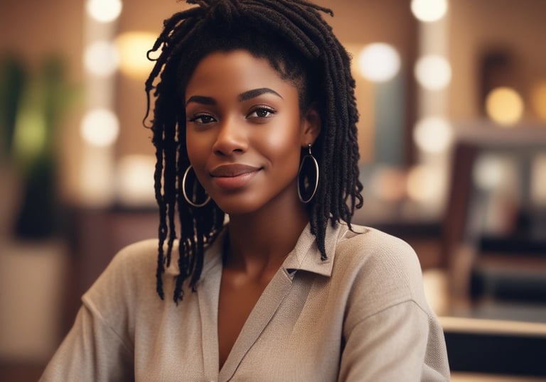 An array of natural hair care products displayed on a wooden table.
