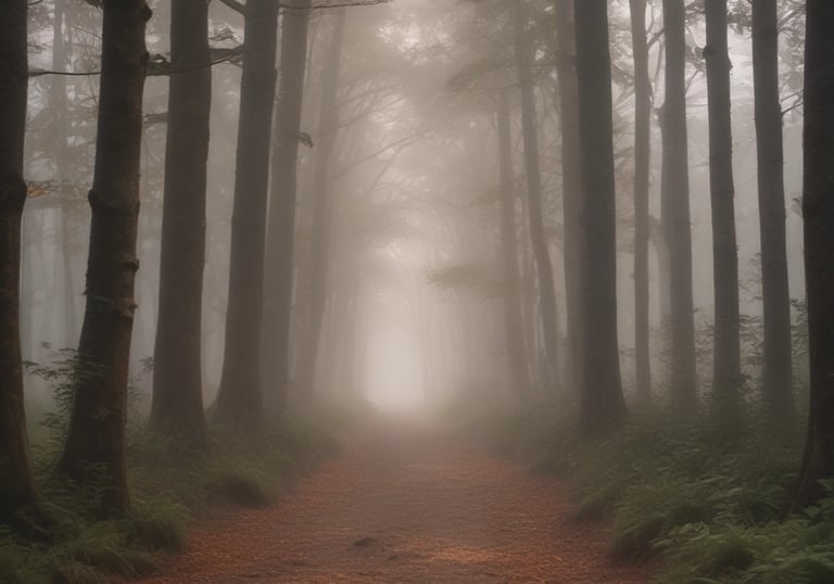 Foggy forest path with faint footprints and morning light, evoking quiet discovery and hidden update