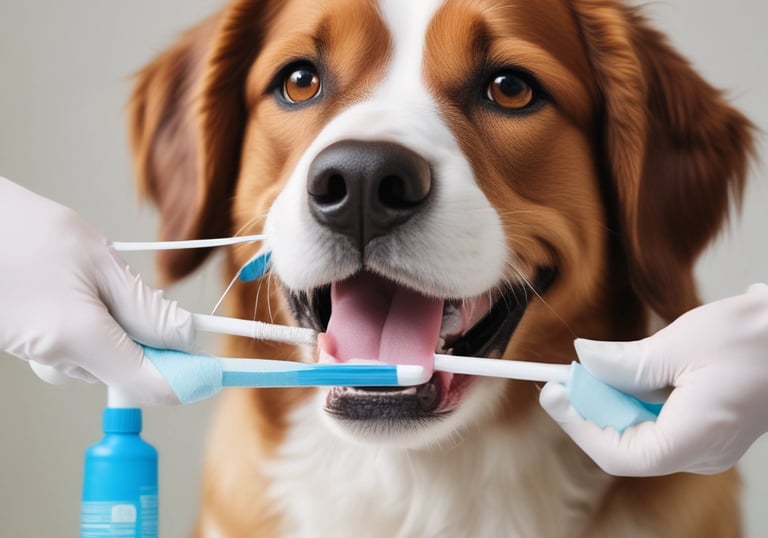 A happy pet owner interacting with their freshly groomed dog, showcasing satisfaction.