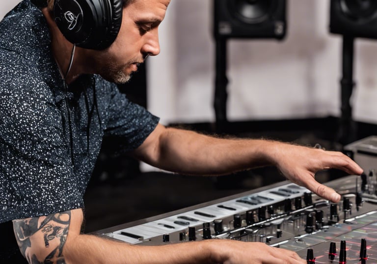 group of people in front of stage