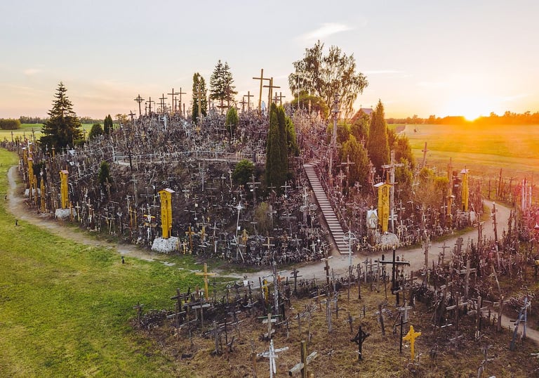 Unique heritage site the Hill of Crosses