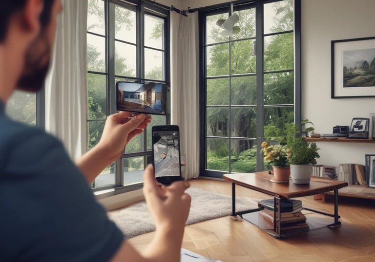 A rental business with a prominent yellow sign displaying the name 'Sun Rental Center' is featured. The building’s exterior wall is painted yellow, matching the sign and awning. There's a small piece of heavy machinery parked near the building, and a main road extends into the distance on the right side of the image with a few vehicles.