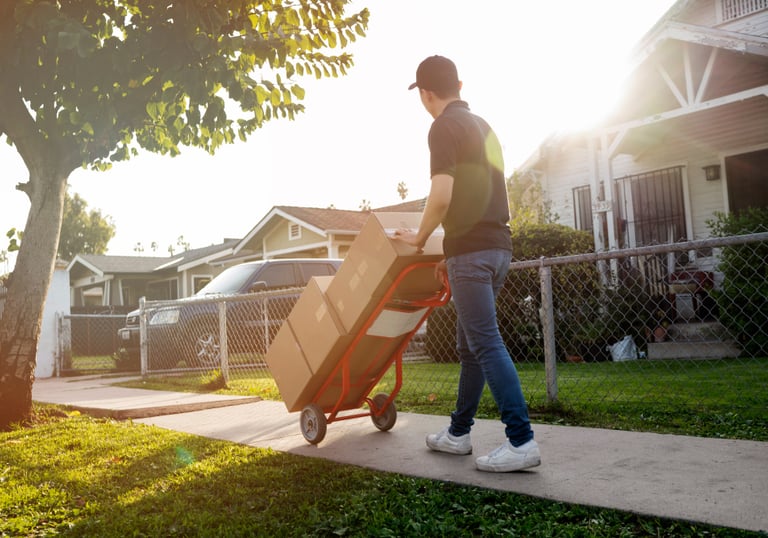 Déménageurs de Virtus Déménagement transportant des meubles lourds en toute sécurité à Anjou