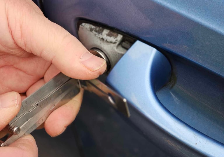 Locksmith gain entry to car with keys locked out