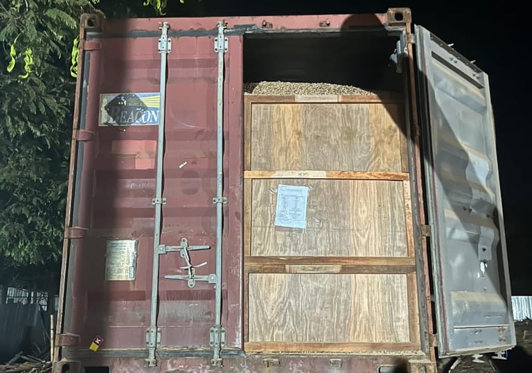 Shipping our wood pellet product