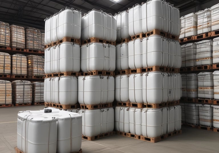 a large stack of white containers with white containers