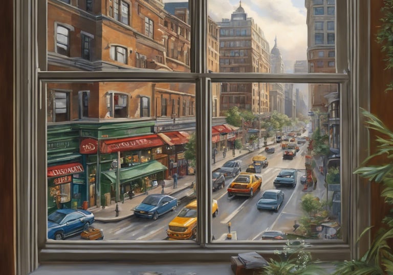 a building with multiple windows and a yellow door