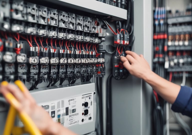 A large, flat-roofed commercial building with numerous solar panels installed on top, surrounded by a parking lot and green landscaping. There are several shopping carts lined up near the entrance, and a few cars parked nearby. The store's branding is visible on the facade.